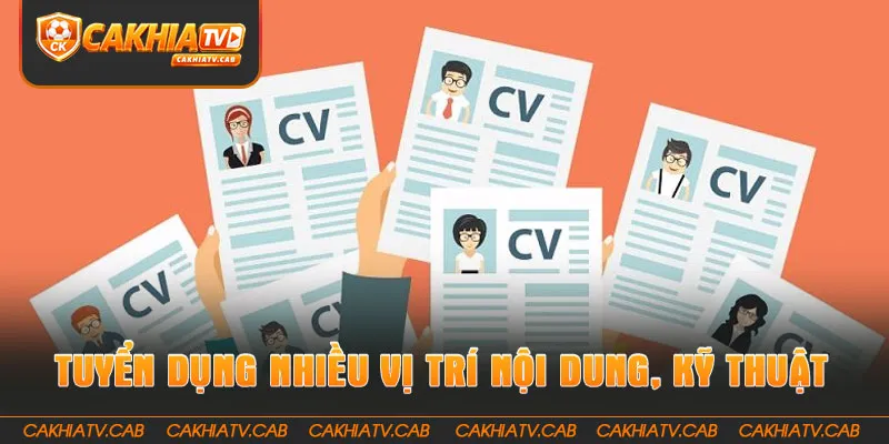 Tuyển dụng nhiều vị trí nội dung, kỹ thuật và hỗ trợ 